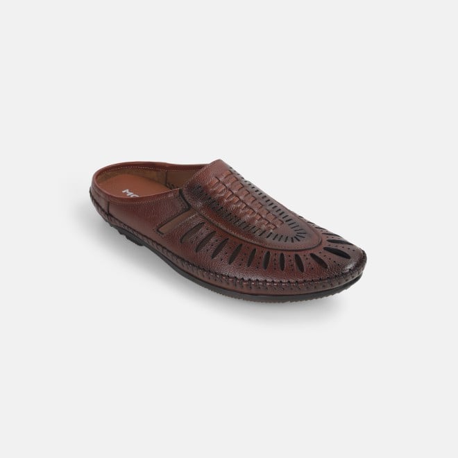 Mochi Men Brown Ethnic Slip Ons