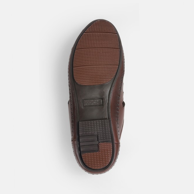 Mochi Men Brown Ethnic Slip Ons (SKU: 18-1004-12-39)