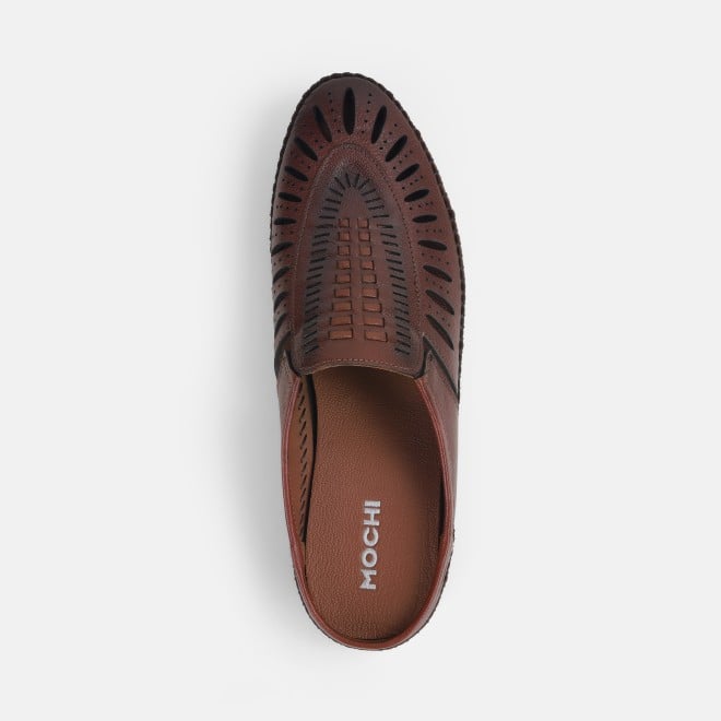 Mochi Men Brown Ethnic Slip Ons (SKU: 18-1004-12-39)