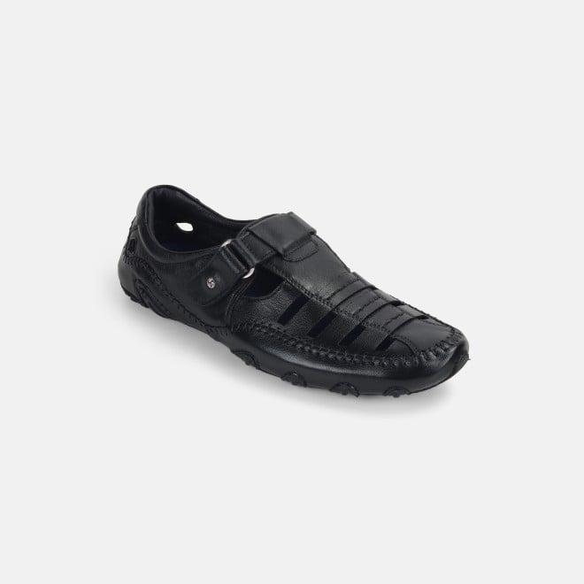 Mochi Men Black Casual Sandals