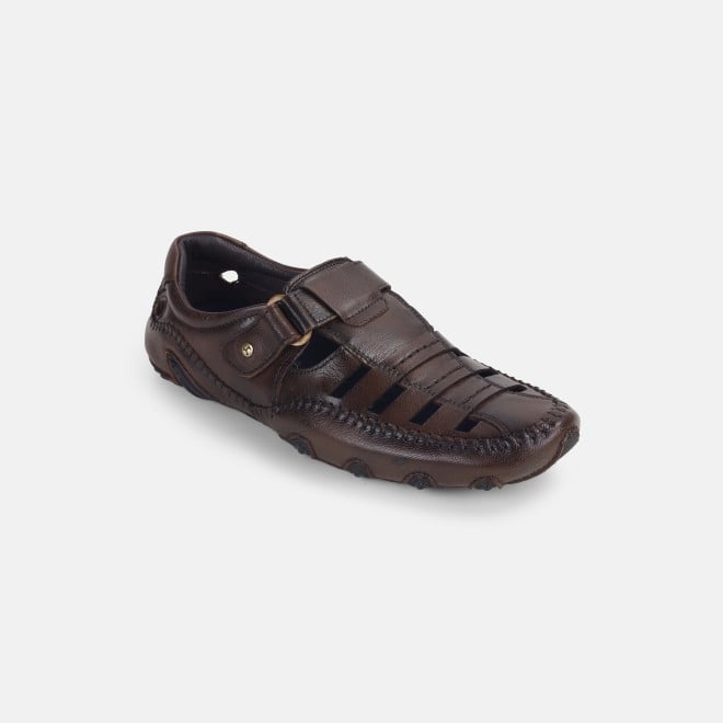 Mochi Men Brown Casual Sandals