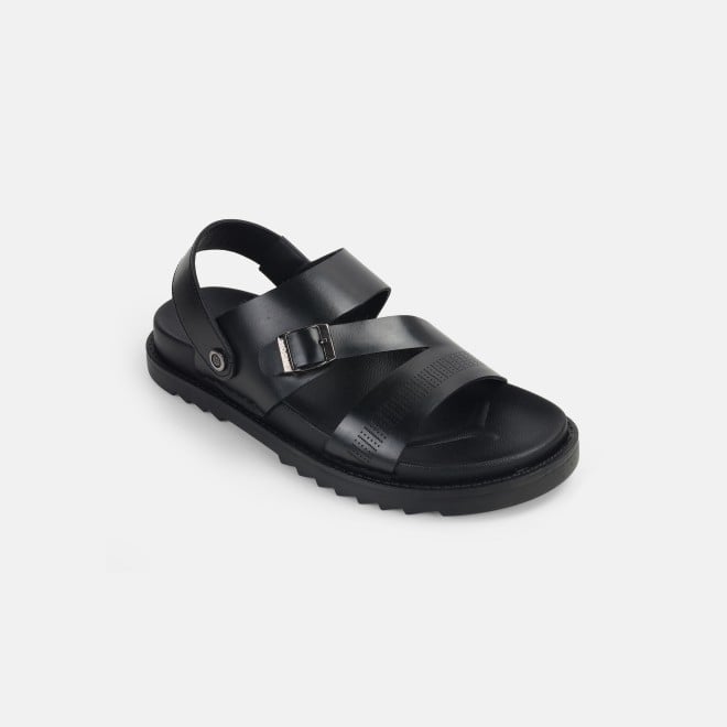 Mochi Men Black Casual Sandals