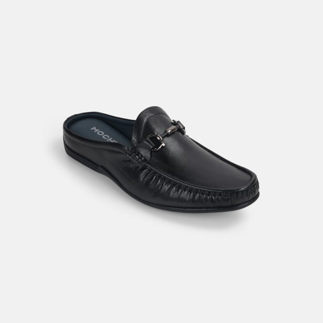 Mochi Men Black Casual Slip Ons