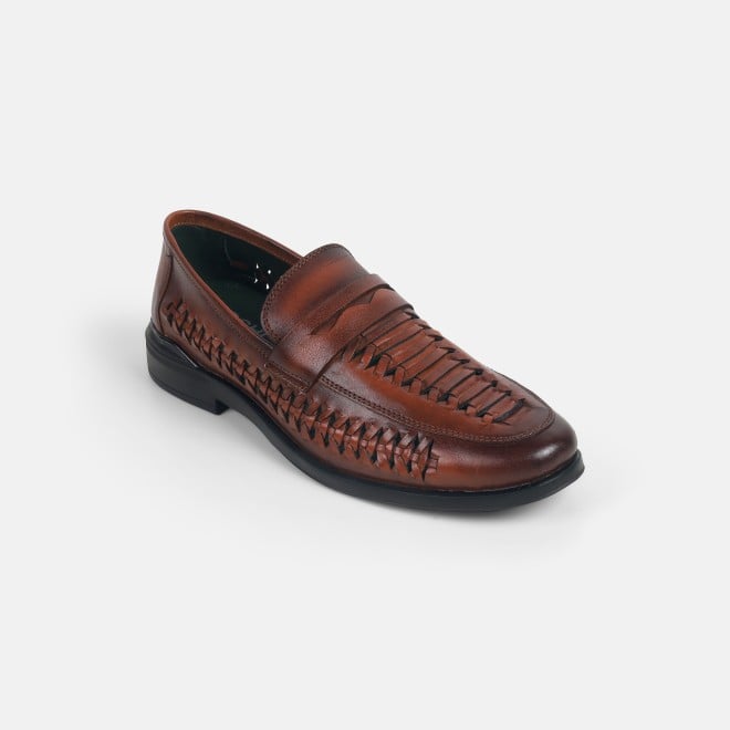 Mochi Men Tan Ethnic Loafers