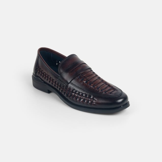 Mochi Men Wine Ethnic Loafers