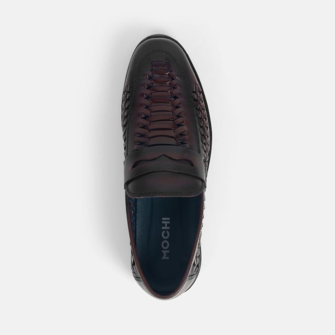 Mochi Men Wine Ethnic Loafers (SKU: 18-1045-58-40)