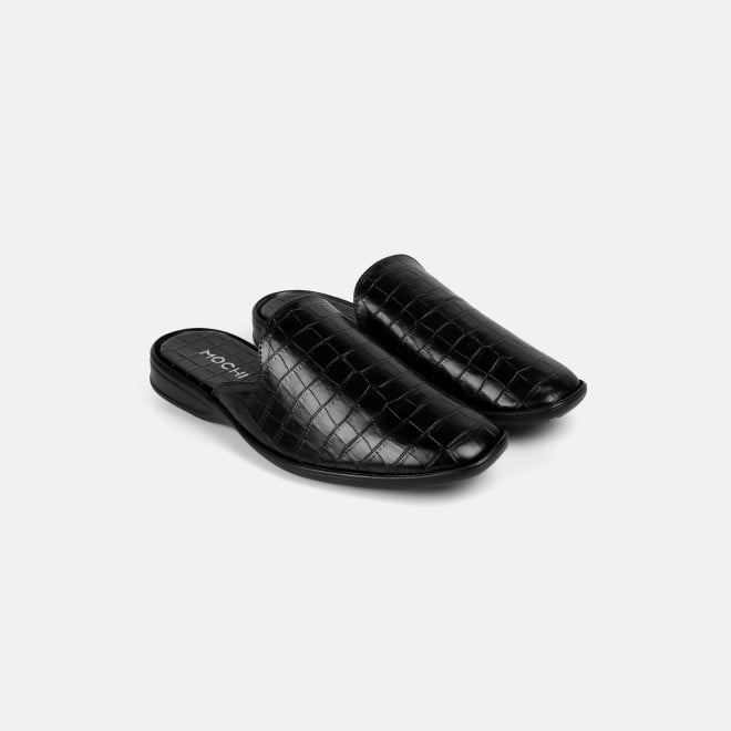 Mochi Men Black Ethnic Slip Ons (SKU: 18-1058-11-41)