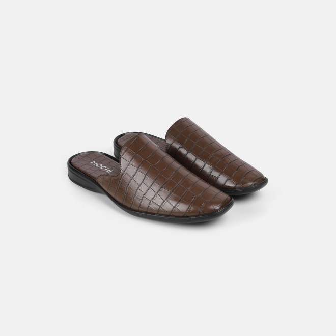 Mochi Men Brown Ethnic Slip Ons (SKU: 18-1058-12-42)