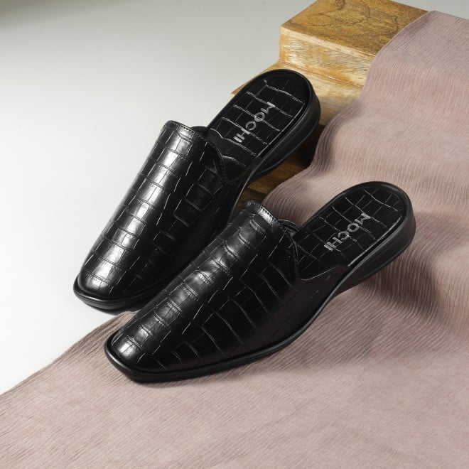 Mochi Men Black Ethnic Slip Ons (SKU: 18-1058-11-41)