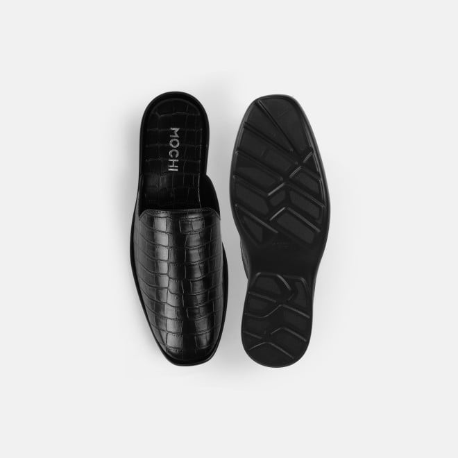 Mochi Men Black Ethnic Slip Ons (SKU: 18-1058-11-41)