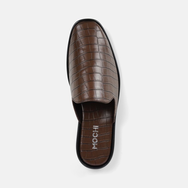 Mochi Men Brown Ethnic Slip Ons (SKU: 18-1058-12-42)