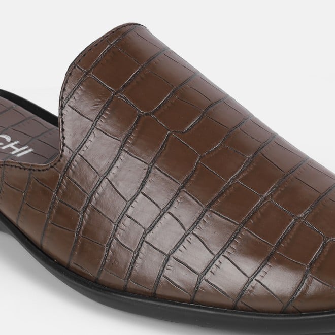 Mochi Men Brown Ethnic Slip Ons (SKU: 18-1058-12-42)