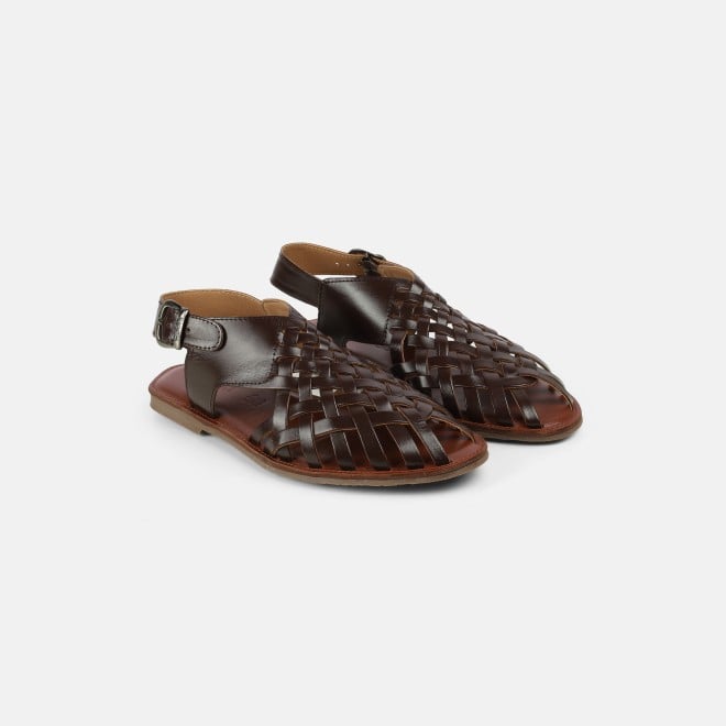 Mochi Men Brown Ethnic Sandals (SKU: 18-1122-12-43)