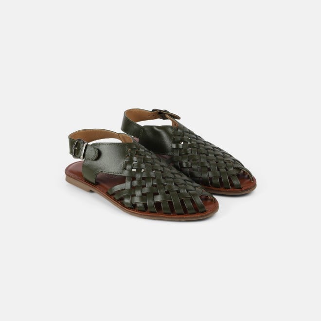 Mochi Men Olive Ethnic Sandals (SKU: 18-1122-49-40)