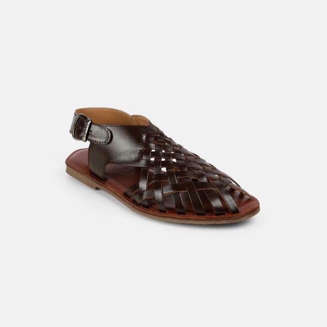 Mochi Men Brown Ethnic Sandals (SKU: 18-1122-12-43)