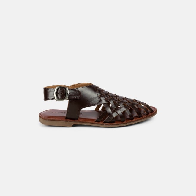Mochi Men Brown Ethnic Sandals (SKU: 18-1122-12-43)