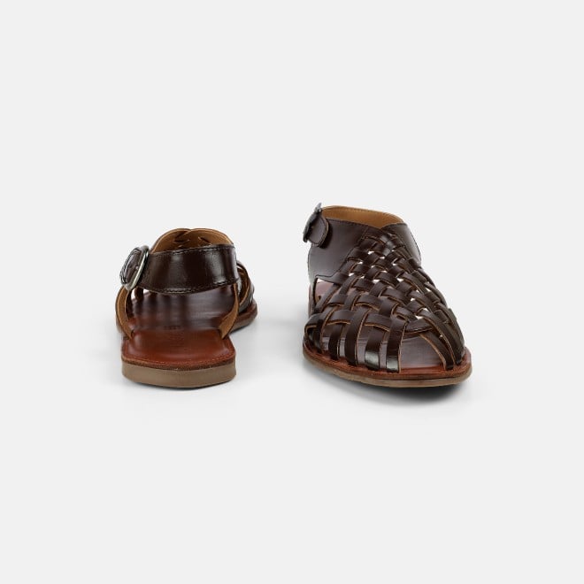 Mochi Men Brown Ethnic Sandals (SKU: 18-1122-12-43)