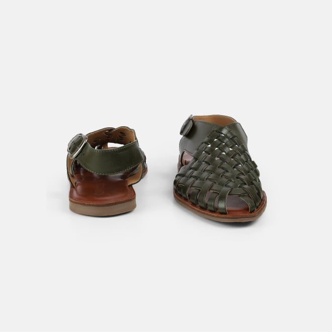 Mochi Men Olive Ethnic Sandals (SKU: 18-1122-49-40)