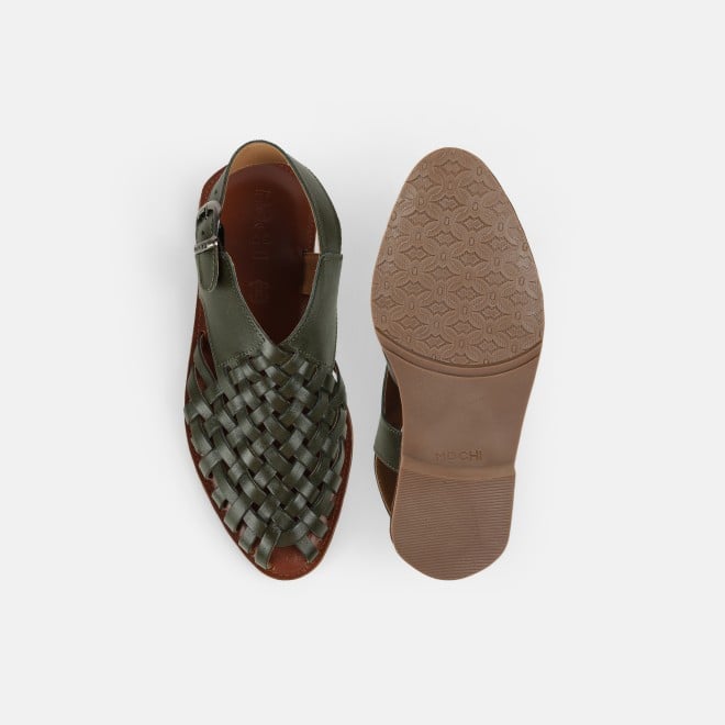 Mochi Men Olive Ethnic Sandals (SKU: 18-1122-49-40)