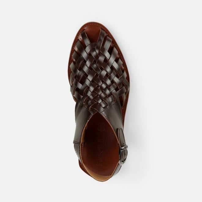 Mochi Men Brown Ethnic Sandals (SKU: 18-1122-12-43)