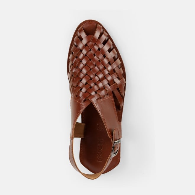 Mochi Men Tan Ethnic Sandals (SKU: 18-1122-23-41)
