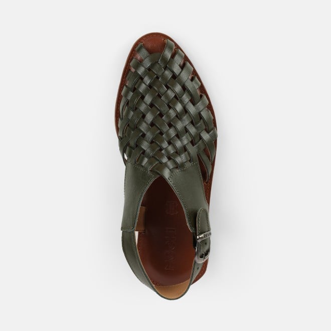 Mochi Men Olive Ethnic Sandals (SKU: 18-1122-49-40)