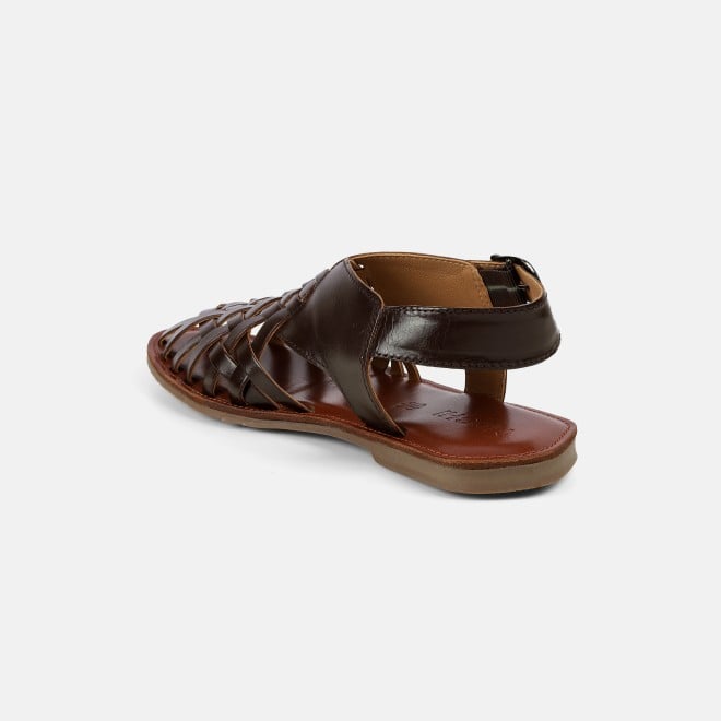 Mochi Men Brown Ethnic Sandals (SKU: 18-1122-12-43)