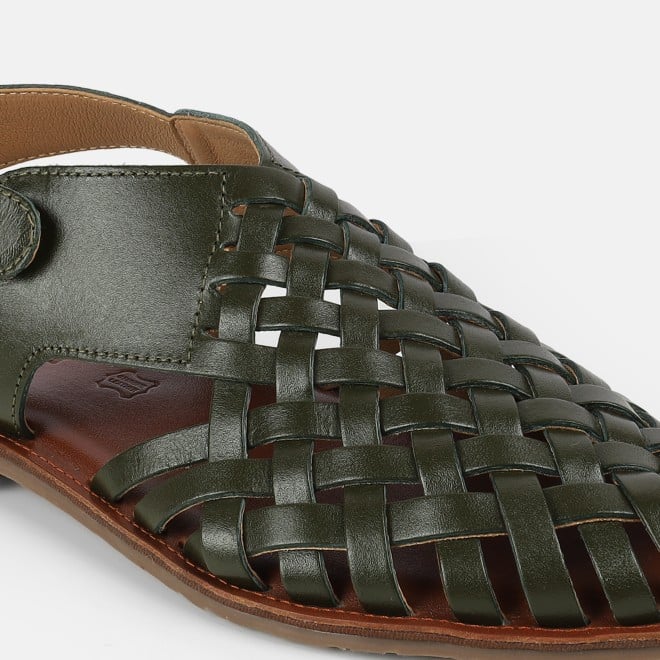 Mochi Men Olive Ethnic Sandals (SKU: 18-1122-49-40)