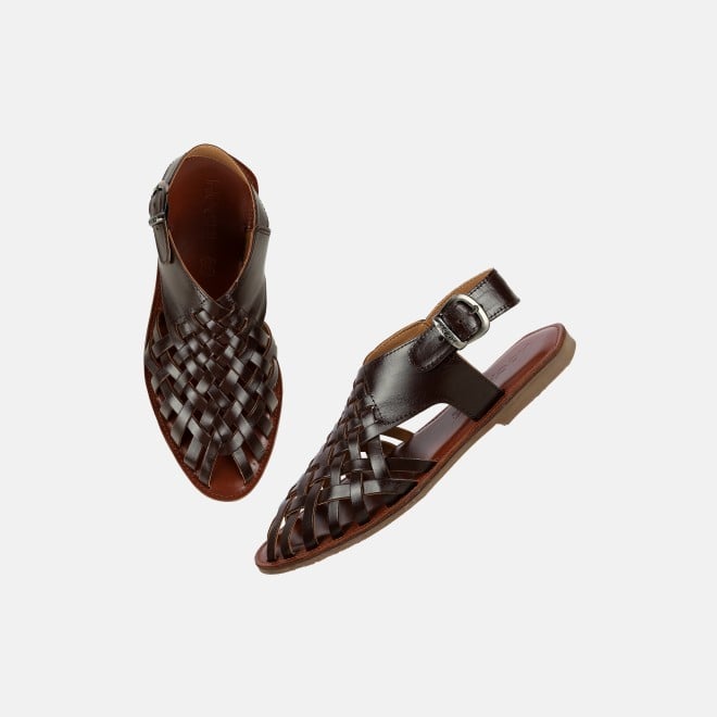Mochi Men Brown Ethnic Sandals (SKU: 18-1122-12-43)
