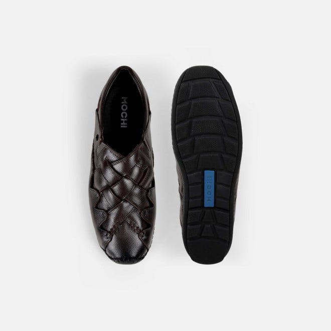 Mochi Men Brown Ethnic Jutis (SKU: 18-1130-12-40)