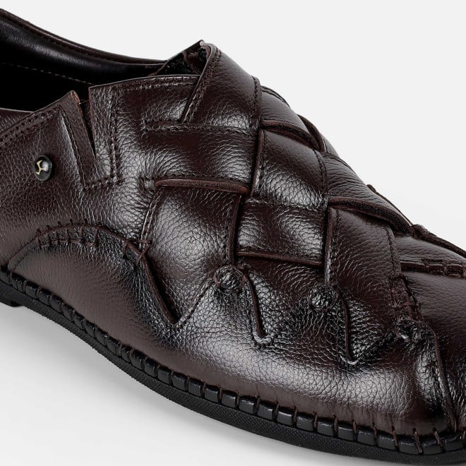 Mochi Men Brown Ethnic Jutis (SKU: 18-1130-12-40)