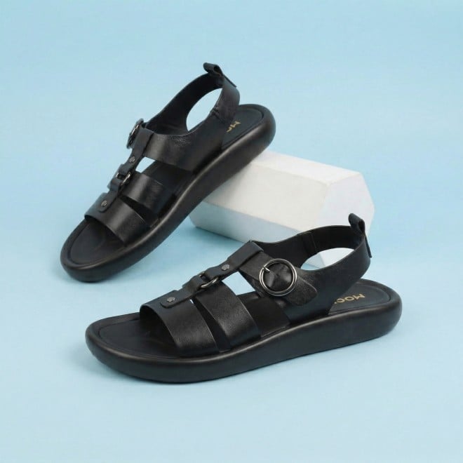 Mochi Men Black Casual Sandals