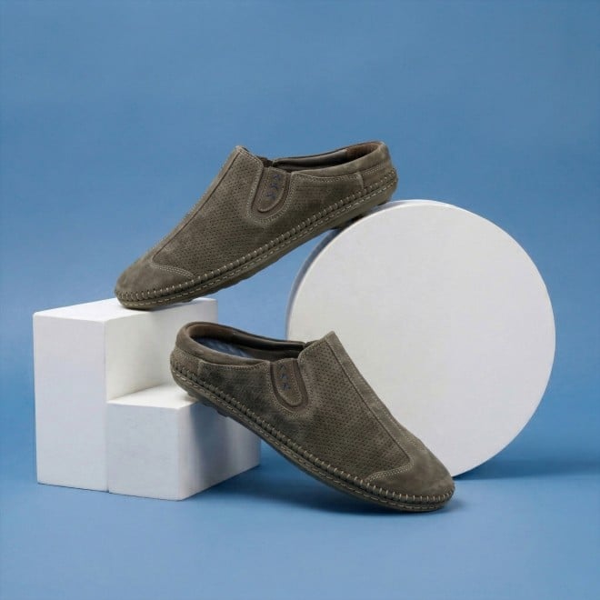 Mochi Men Grey Casual Slip Ons