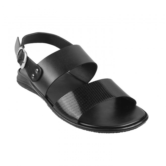 Mochi Black Casual Sandals for Men