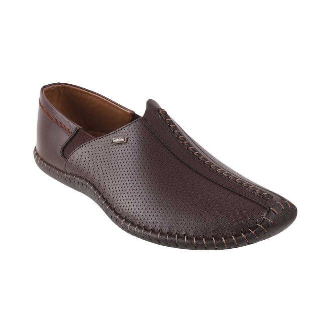 Mochi Men Brown Casual Loafers