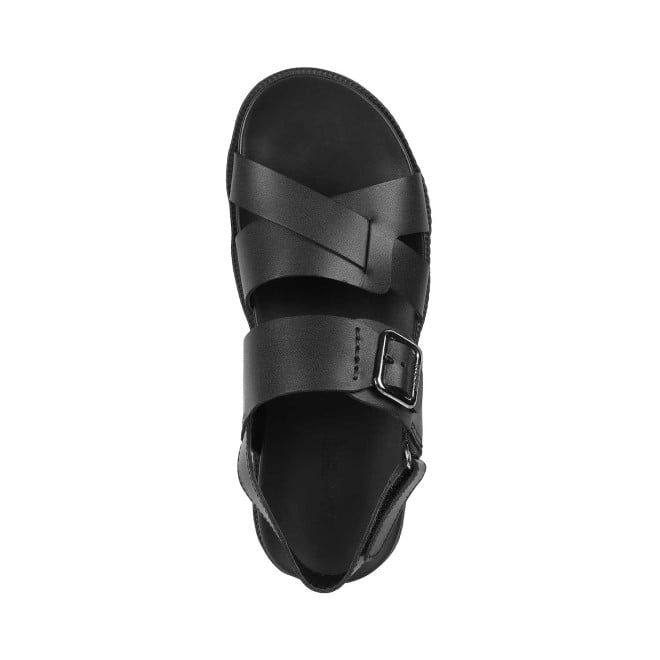 Mochi Men's Black Faux Leather Stylish Sandals UK/6 EU/40 (18-1604) :  : Fashion