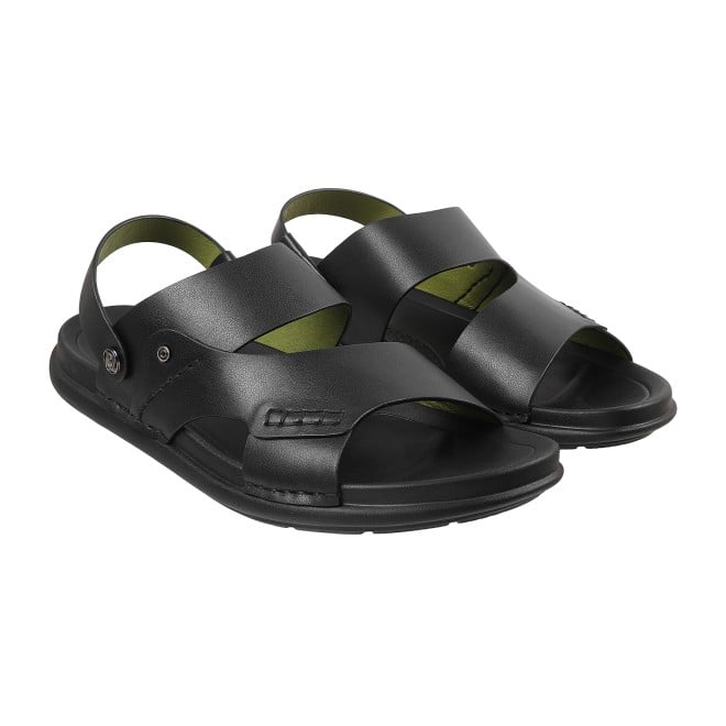 Mochi Men Black Casual Sandals