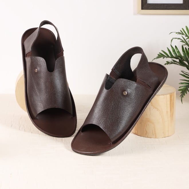 Mochi Men Brown Ethnic Sandals