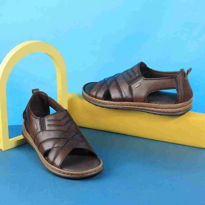 Mochi Men Brown Casual Sandals (SKU: 18-742-12-40)