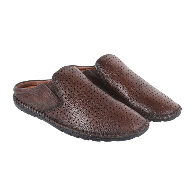 Mochi Men Brown Casual Slip Ons