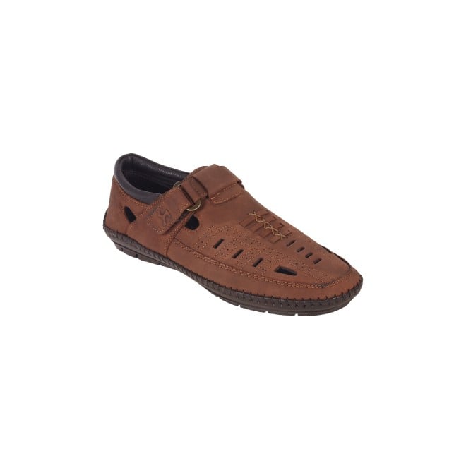 Mochi Men Brown Casual Sandals