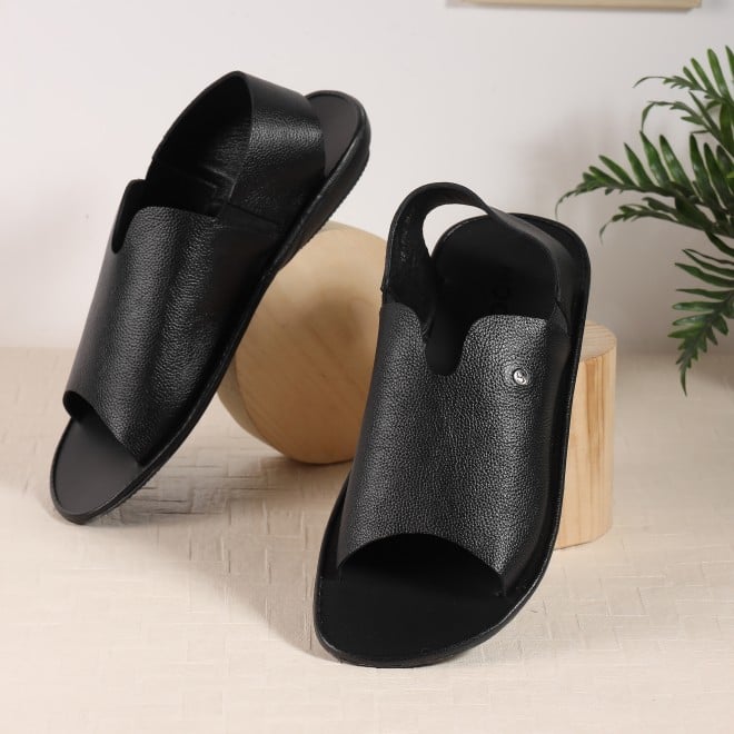 Mochi Men Black Ethnic Sandals