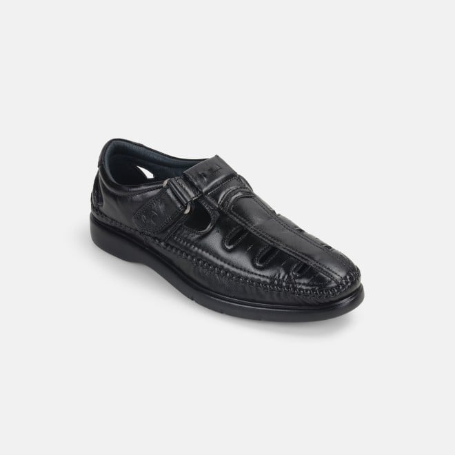 Mochi Men Black Casual Sandals