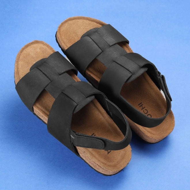 Mochi Men Black Casual Sandals