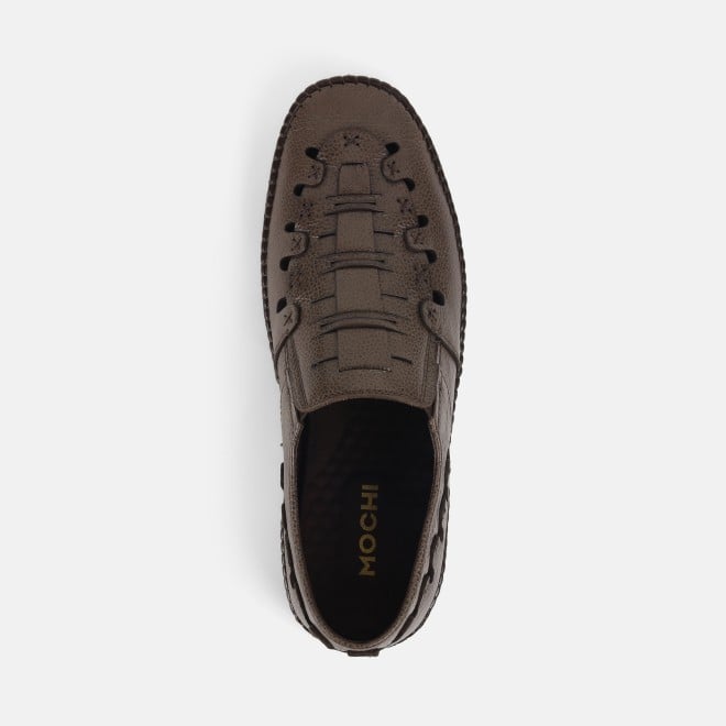 Mochi Men Brown Ethnic Sandals (SKU: 18-969-12-40)