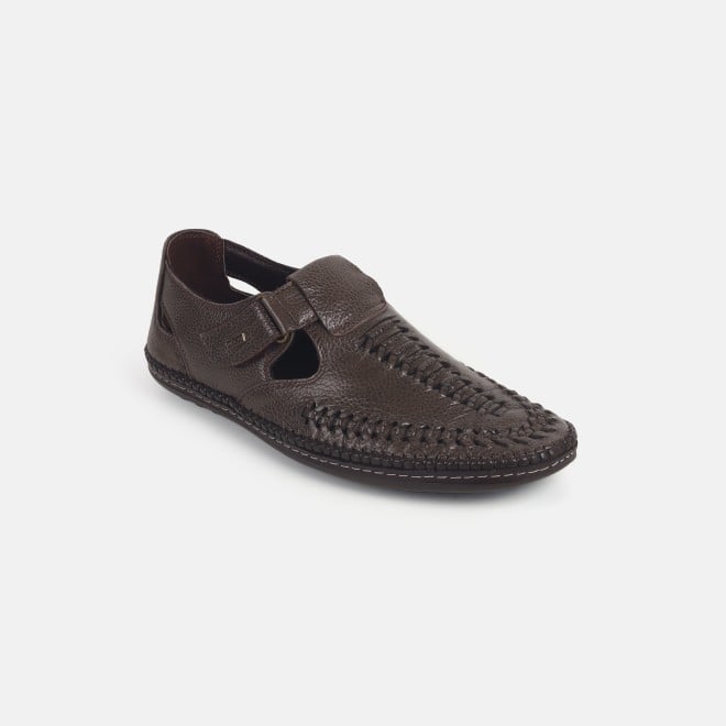 Mochi Men Brown Casual Sandals