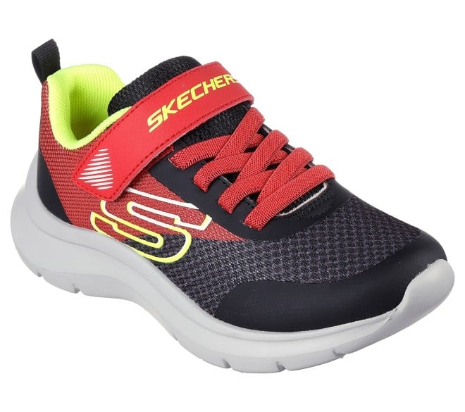 Skechers Kids Unisex Black-Red Sports Sneakers