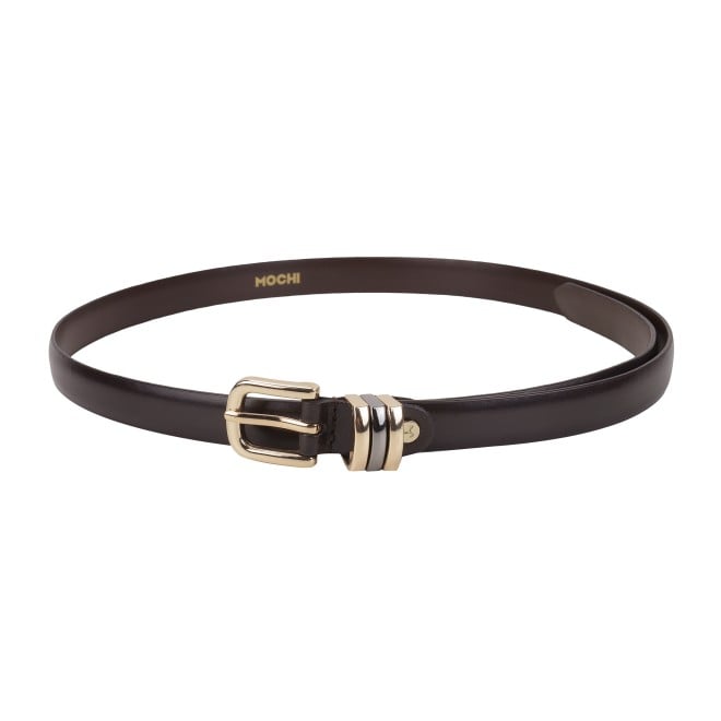 Mochi Women Brown Womens Belts Pin Buckle