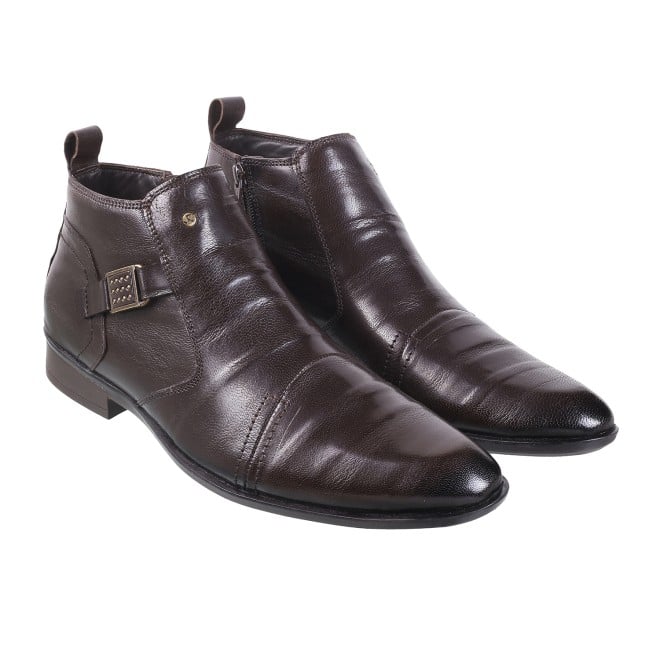 Mochi Men Brown Formal Boots