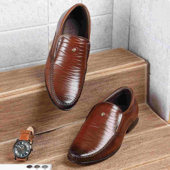 Mochi Men Tan Formal Slip-Ons (SKU: 19-365-23-40)